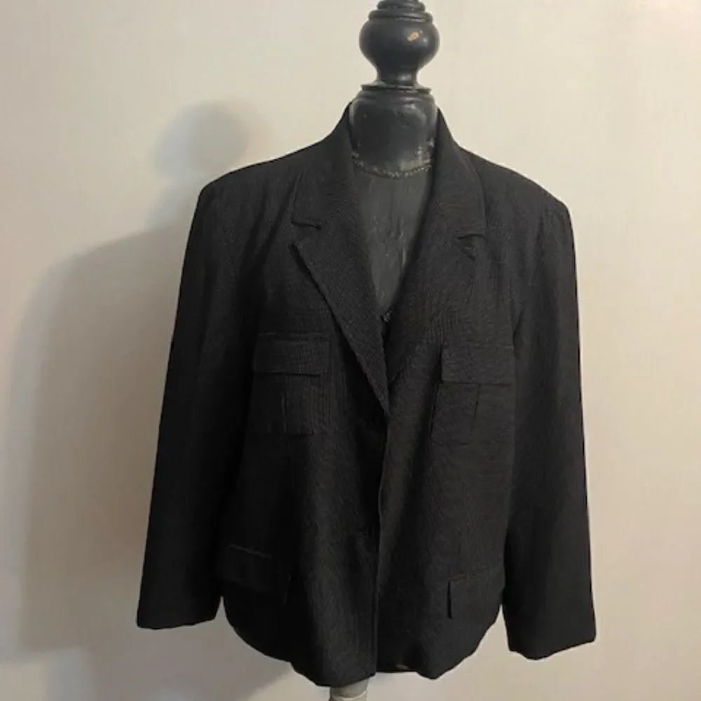 Norton McNauchton Black White Polka dot blazer, size 18
